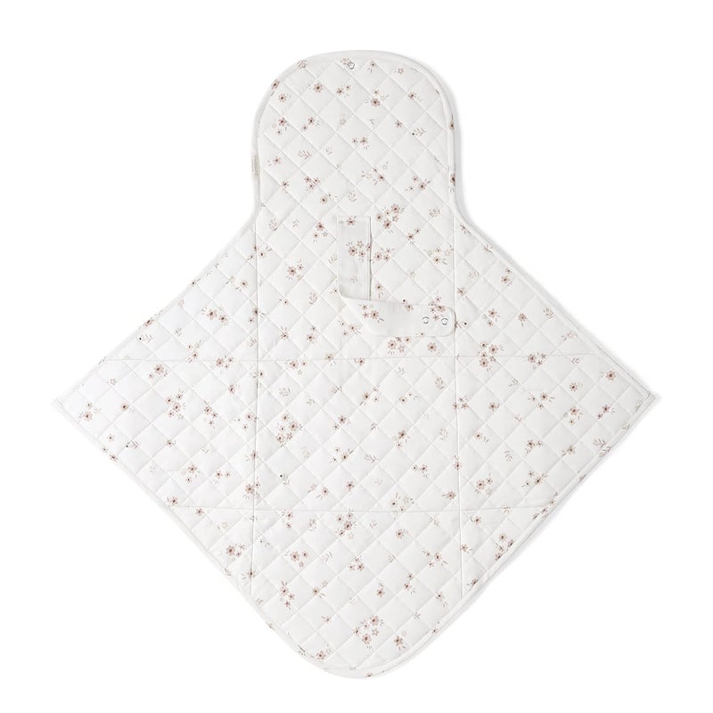 MakeMake Organics Organic Portable Changing Pad GOTS Certified Organic Cotton Fill Portable Diaper Changing Mat Diaper Clutch Changing Station Kit Compact Travel Pad (33"x34", Bloom) - Image 4
